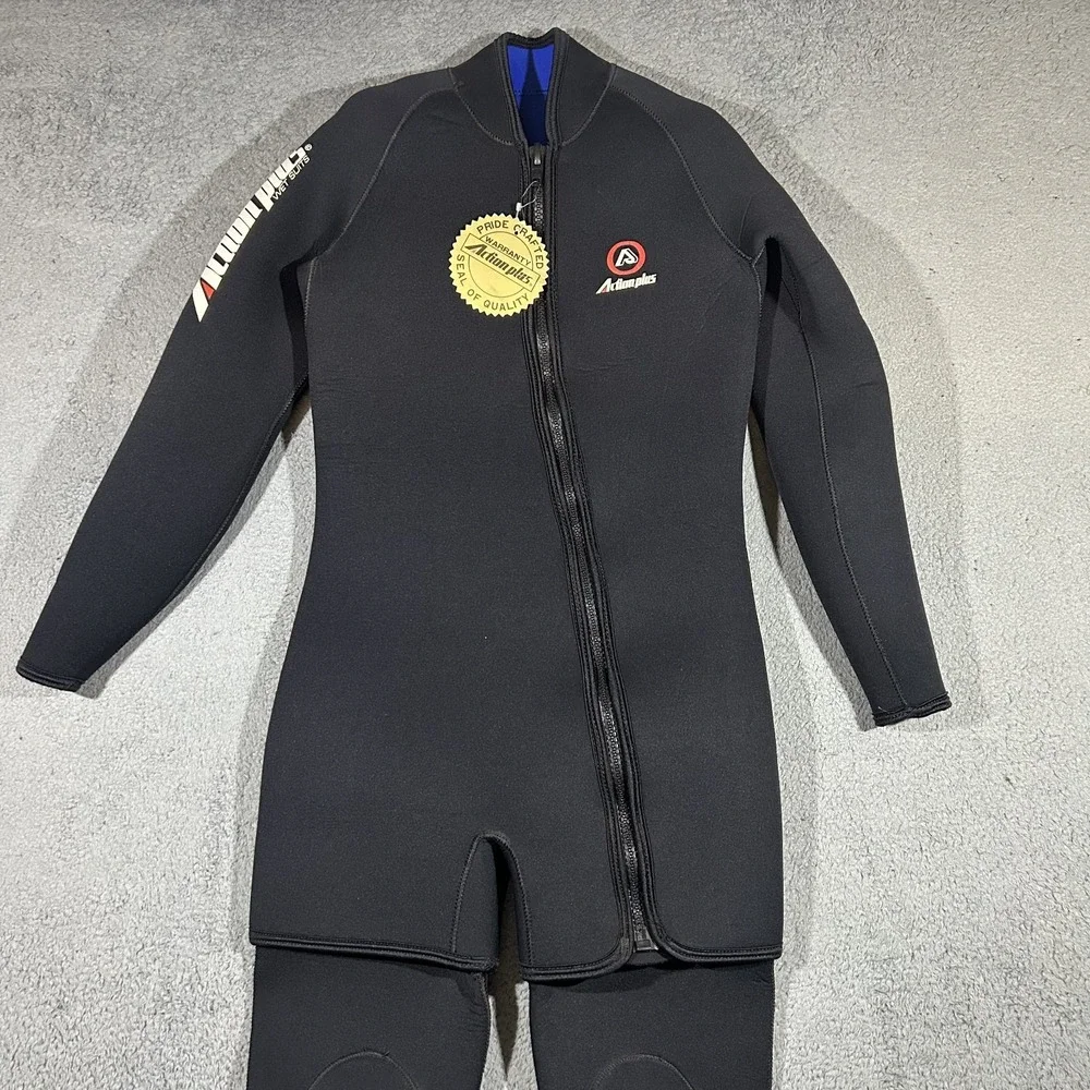 NWT Action Plus Wetsuit Large Neoprene Scuba Full Zip Swim Diving 2 Piece Set